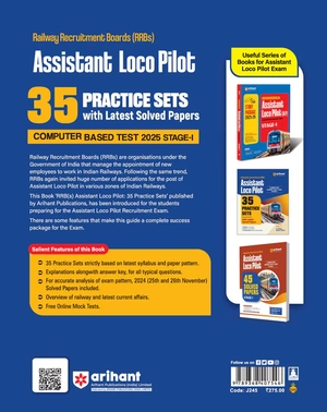 RRBs Assistant Loco Pilot (ALP) Computer Based Exam (Stage-1) 2025-26 | 35 Practice Sets with Latest Solved Papers | English Medium Image 2