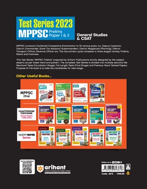 Test Series 2023 MPPSC Prelims Paper I & II General Studies & CSAT 15+ Section Tests , 25 Practice Sets , 03 Yrs Exam 'Question Image 2