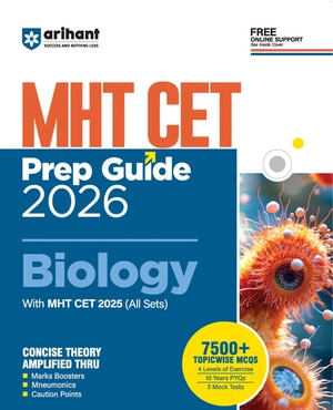 Prep Guide MHT CET Biology 2026 | With Solved Paper 2025 (All Sets) & 7500+ Topicwise MCQs